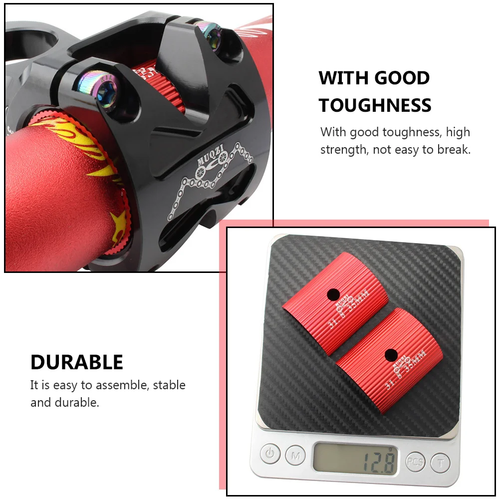 

2pcs Aluminum Alloy Bike Handlebar Shims Wave Design Handlebar Adapter Durable Lightweight Conversion Sheet Reducer Spacers For