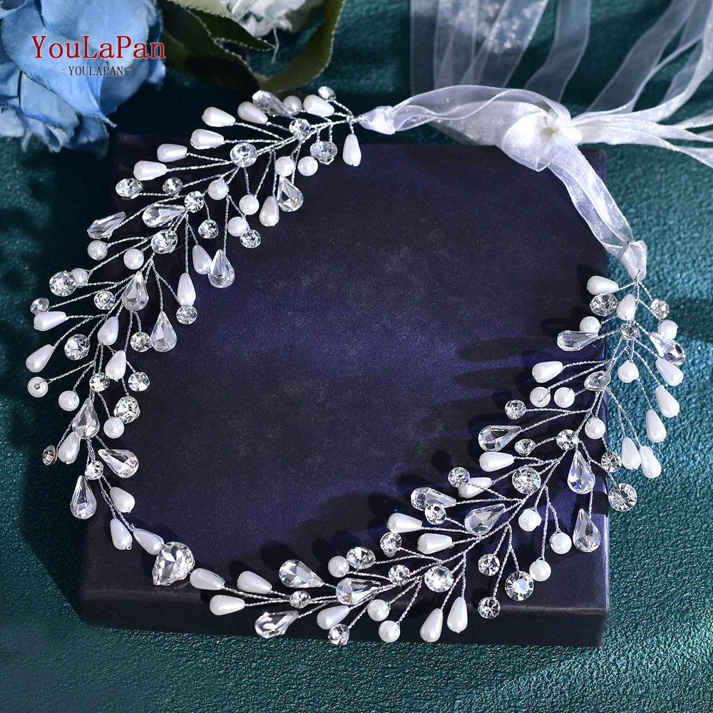 YouLaPan Imitation Pearl Rhinestone Hair Accessories Wedding Bridal Hairband Fashion Headband Banquet Party Headpiece HP835