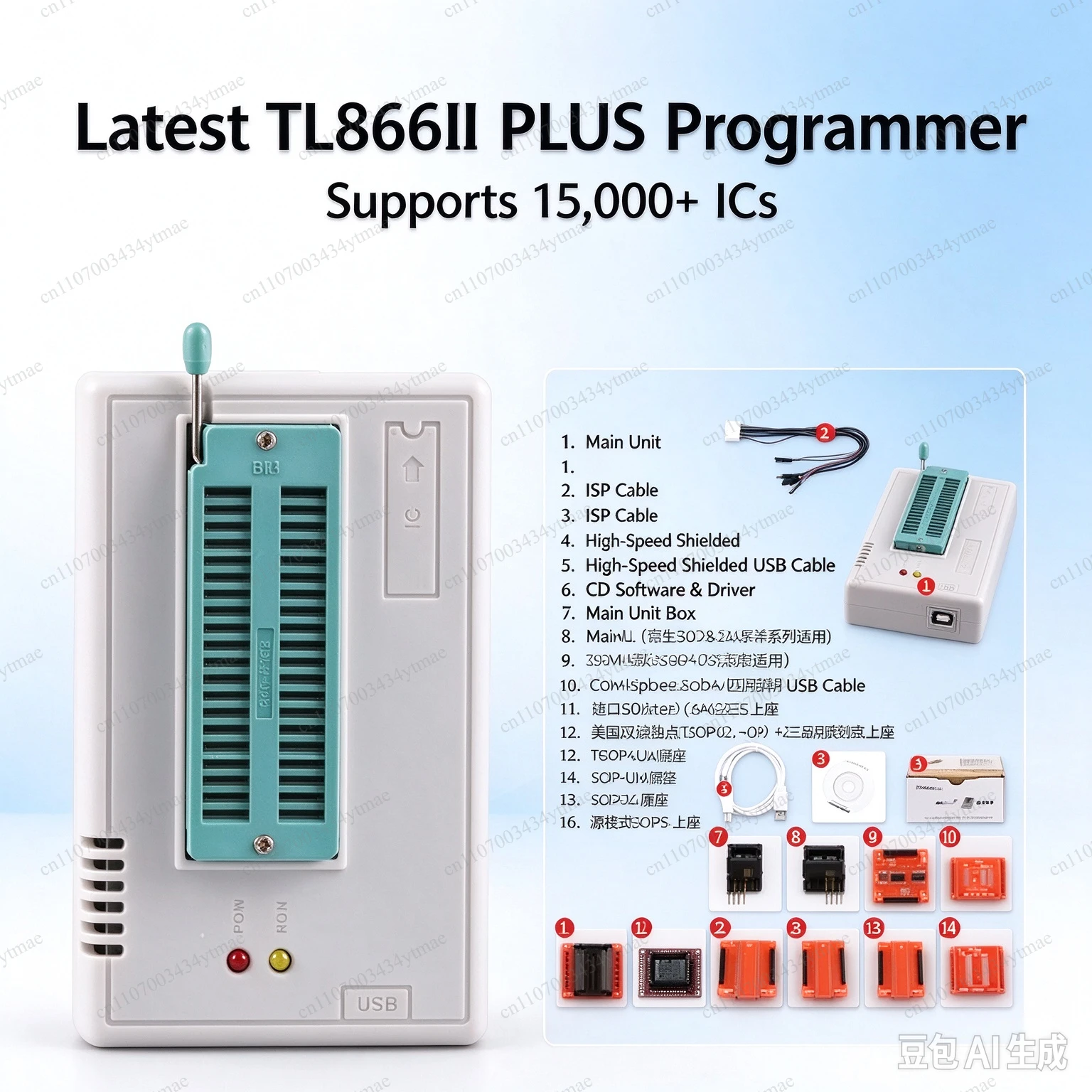 TL866II Plus T48 Universal Programmer USB IC Programmer for Flash EEPROM BIOS MCU Chip Writing