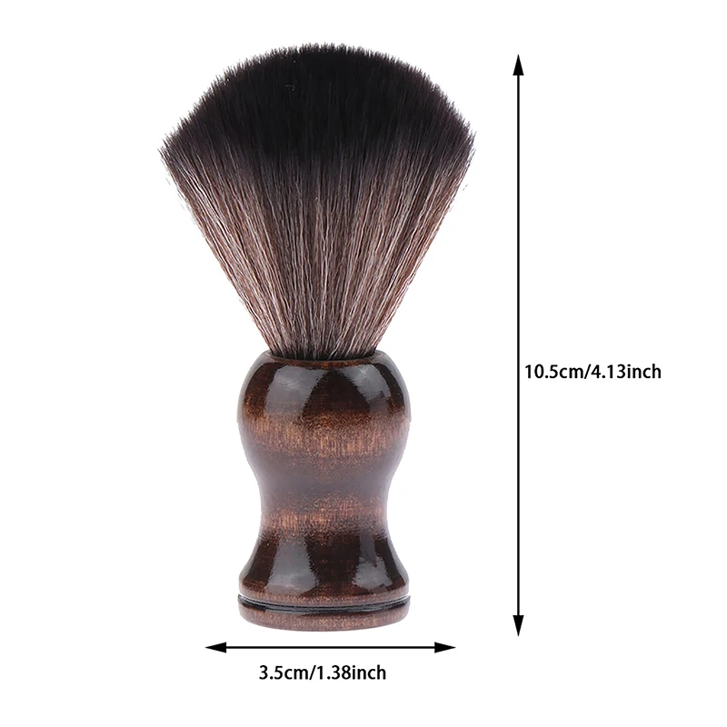 Soft Nylon Shaving Brush Portable Soft Brush Sweeping Salon Cleansing Foam Brush Wooden Handle Beard Brush