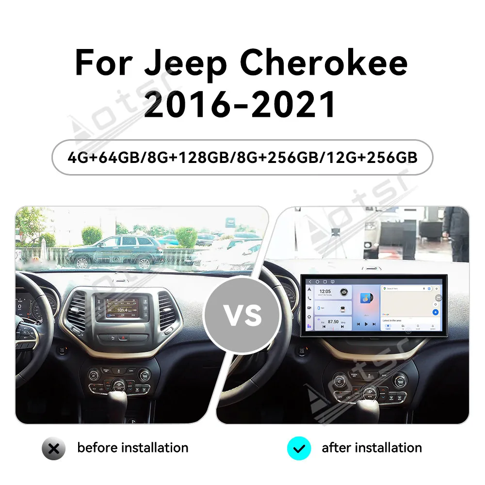 CarPlay 15.8’’ Android 15 For Jeep Cherokee   2016-2021 Carplay  Car gadgets Car GPS Navigation HD Screen Multimedia Player Head