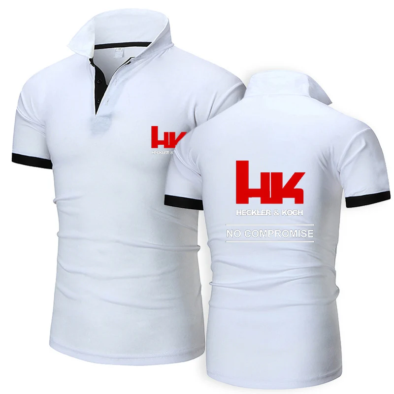 Hk Heckler Koch No Compromise 2025 Men's New Short Sleeves Comfortable Hot Seller High Quality Breathable Solid Color Polo Shirt