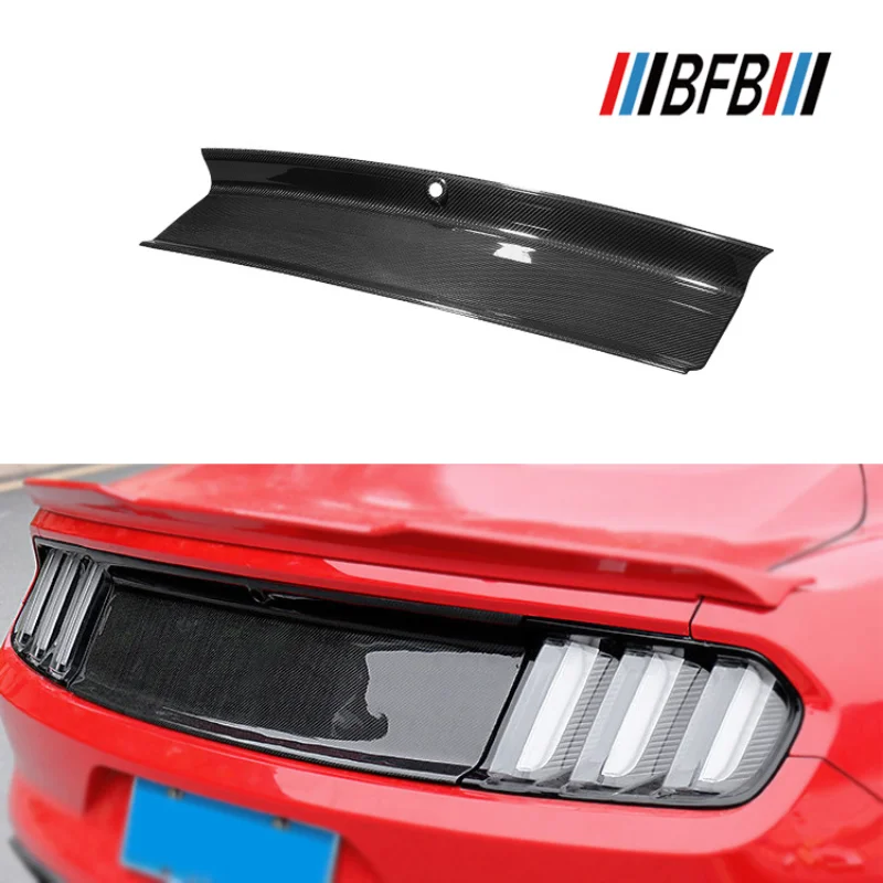 

For Ford Mustang Real Dry Carbon Fiber Rear Cover Trunk Trim Shell Frame exterior modification Body Kit 2014-2017 Accessories
