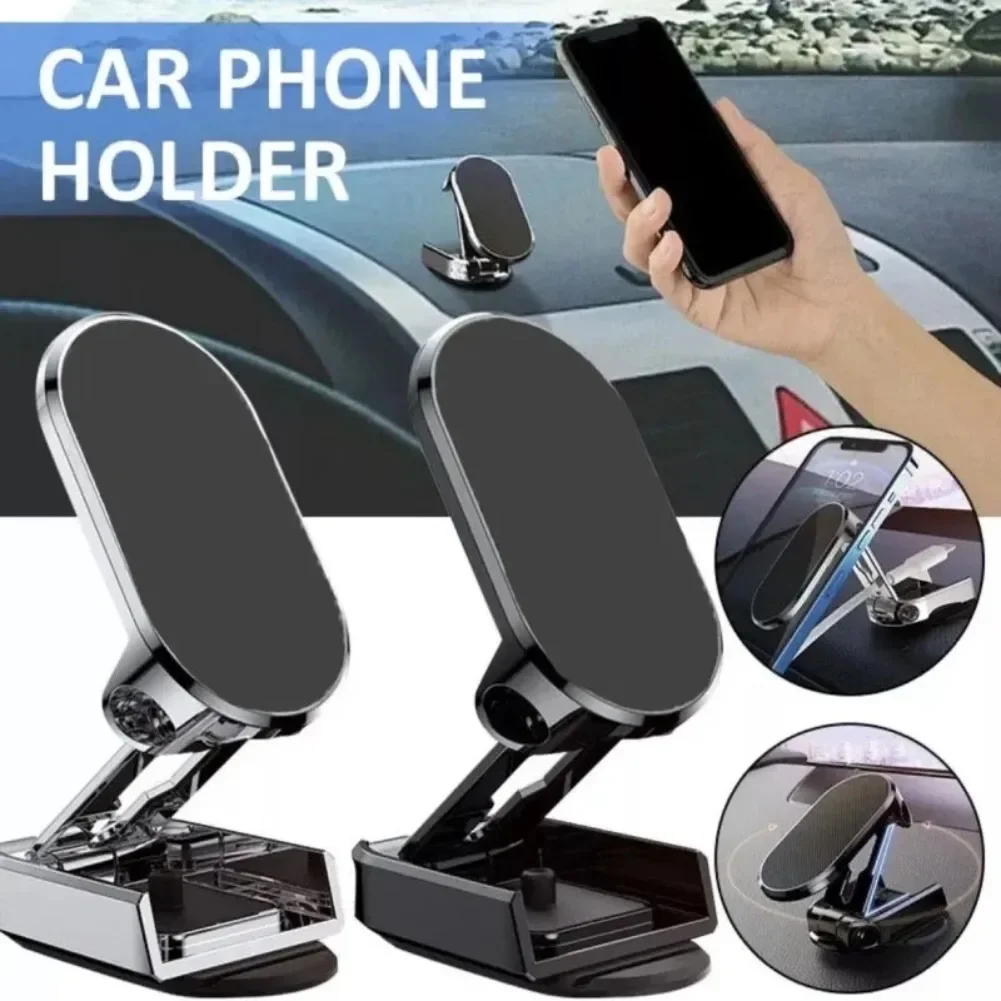 Supporto per telefono da auto magnetico girevole a 360 ° supporto per cellulare con magnete pieghevole in metallo supporto GPS per auto per IPhone