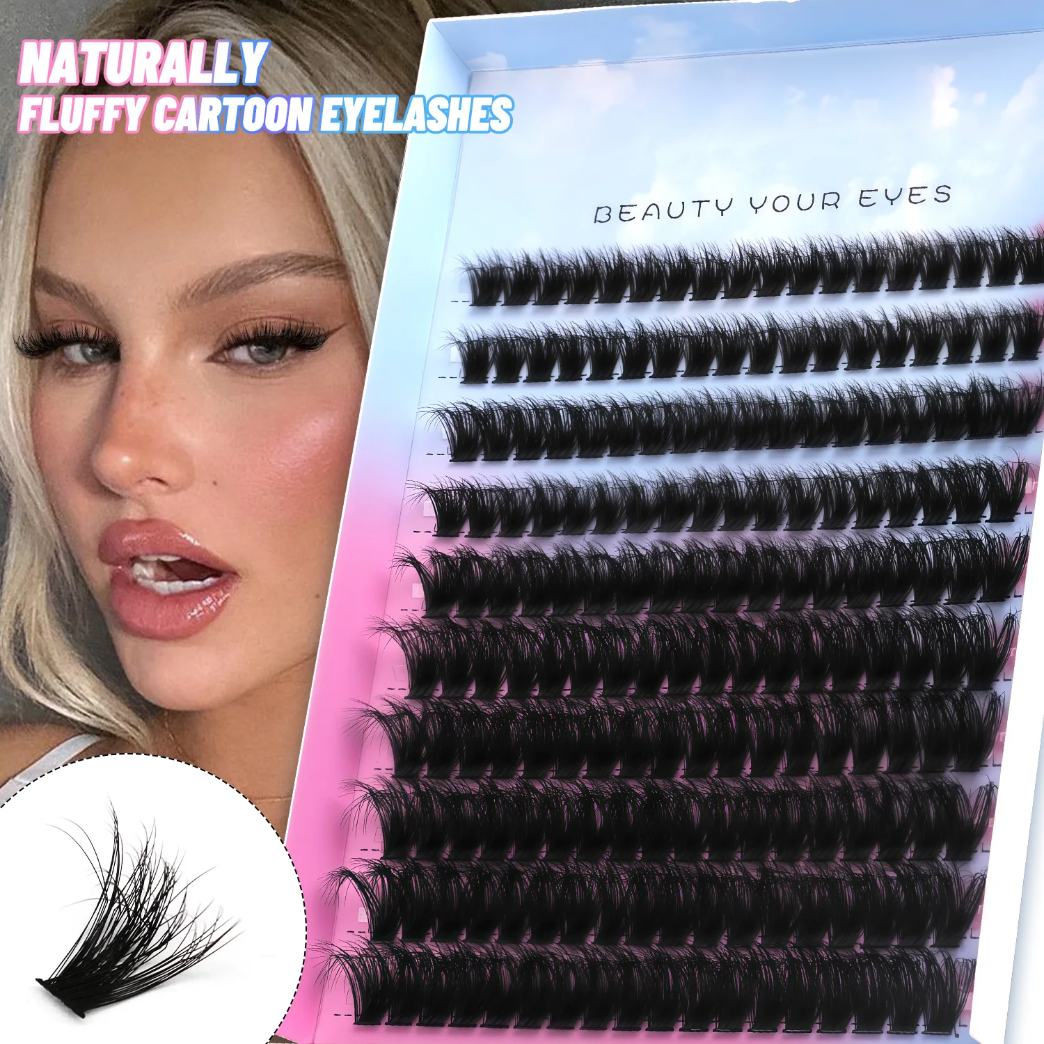 Veltrinay جلدة مجموعات 8-16 مللي متر ثلاثية الأبعاد العنقودية جلدة نظرة طبيعية مختلطة لتقوم بها بنفسك رمش تمديد حجم الرموش الفردية ماكياج