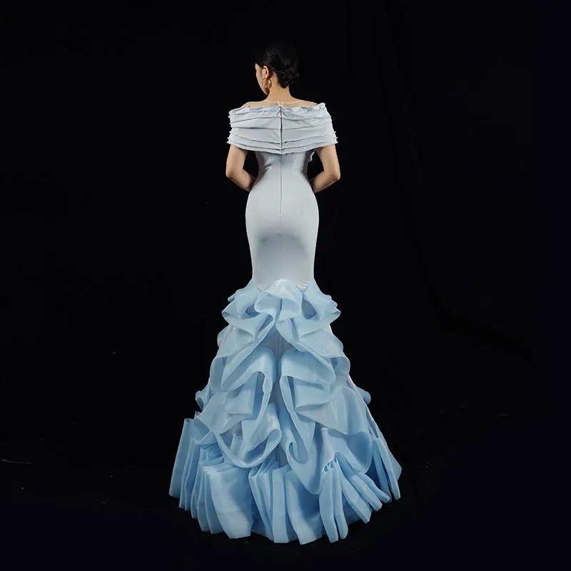 Baisha Elegant Evening Dress for Women Custom Gown with Ruffled Hem for Gala Prom Boutique H811