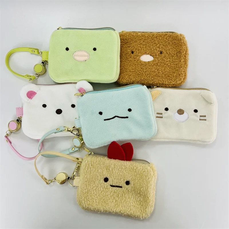 Sumikko Gurashi Plush ID Card Holder Pass Case Cartoon Anime Kawaii Cute Coin Purse Pouch Wallet Multi Storage Bag for Women