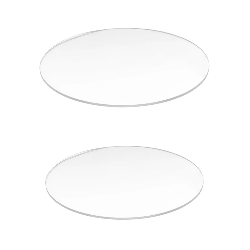 2PCS Transparent 3Mm Thick Mirror Acrylic Round Disc, 70Mm & 60Mm