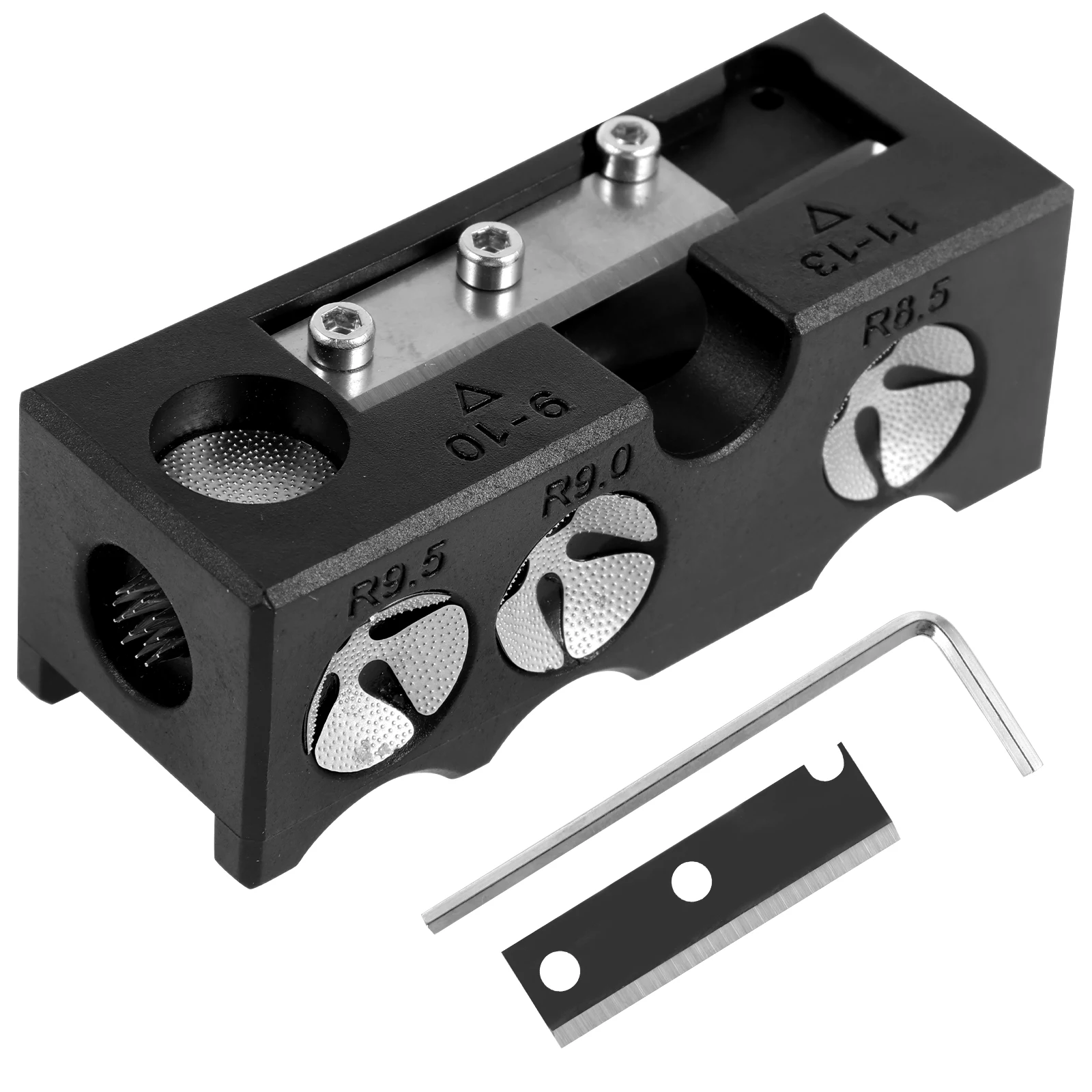 Billiard Cue Tip Shaper Professional 11 in 1 Pool Cue Tip Repairer Aluminum Alloy Billiard Stick Tip Repair Tool with Wrench