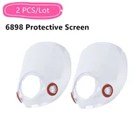 2 uds 6898 vidrio para 3M 6800 Gas Gask protector facial pantalla protectora reemplazar accesorio
