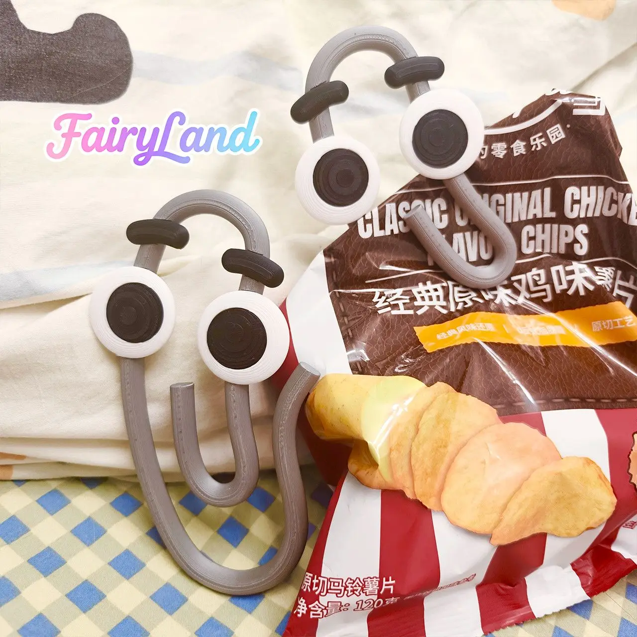 Cute Giant Cartoon Paper Clip Food Sealing Clip Funny Big Eyed Flexible Silicone Bookmark Novelty Office School Stationery Multi
