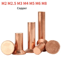 M2 M2.5 M3 M4 M5 M6 M8 Solid Copper Rivets Countersunk Head Self-plugging Rivet GB869 DIN661