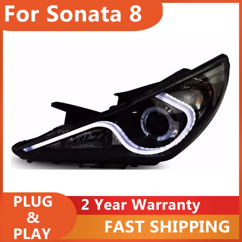

KOWELL автомобильный Стайлинг для фар Sonata 8, 2011-2014, головной свет Sonata DRL, указатель поворота, ближний свет, линза проектора