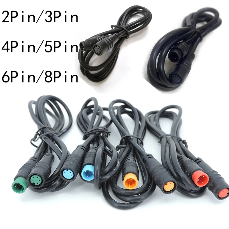 M8 2 3 4 5 6 core Pin male to female M/F Speed Sensor extend connector Cable Electric Bicycle Waterproof for Ebike Copper