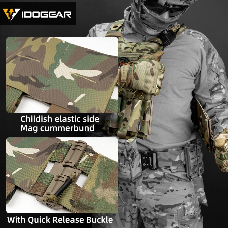 Imagem -03 - Idogear-colete Tático Militar para Caça Porta-pratos Sistema Molle Baixa Visibilidade Leve Airsoft Fcsk 3.0ex