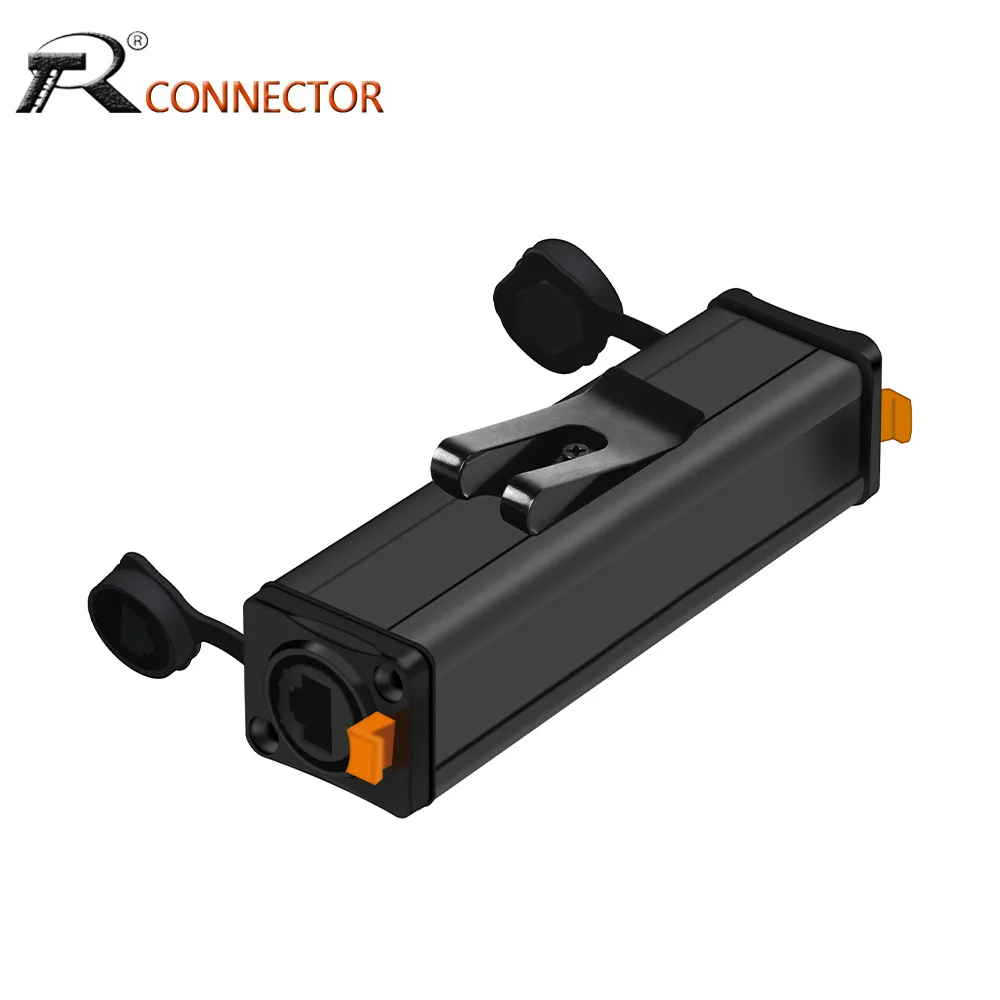 1pc RJ45 Female Ethernet Connector Electronic Aluminum Alloy/Plastic Housing Case Coupler Adapter D Type Panel Mount Converter