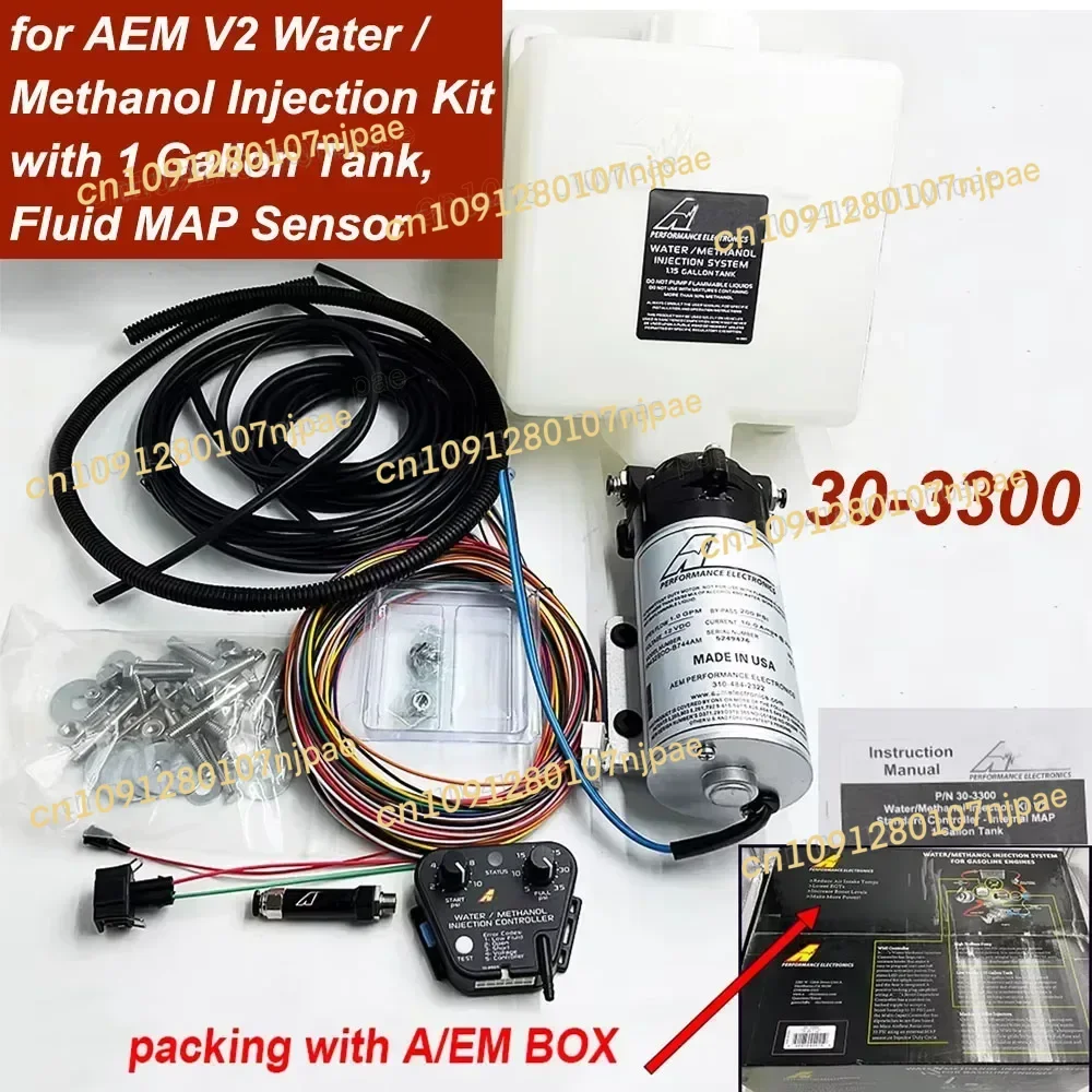 Новый комплект для воды/метанола AEM Electronics 30-3300 V2, резервуар емкостью 1 галлон с датчиком жидкости MAP 303300, сделано в США + гарантия