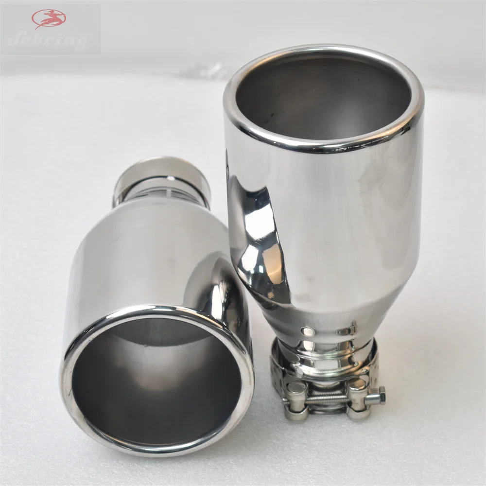 1PC Universalsmooth Stainlesssteel curling tail throat large diameter Caraccessori Auto parts modified Mufflertailpipe Tip