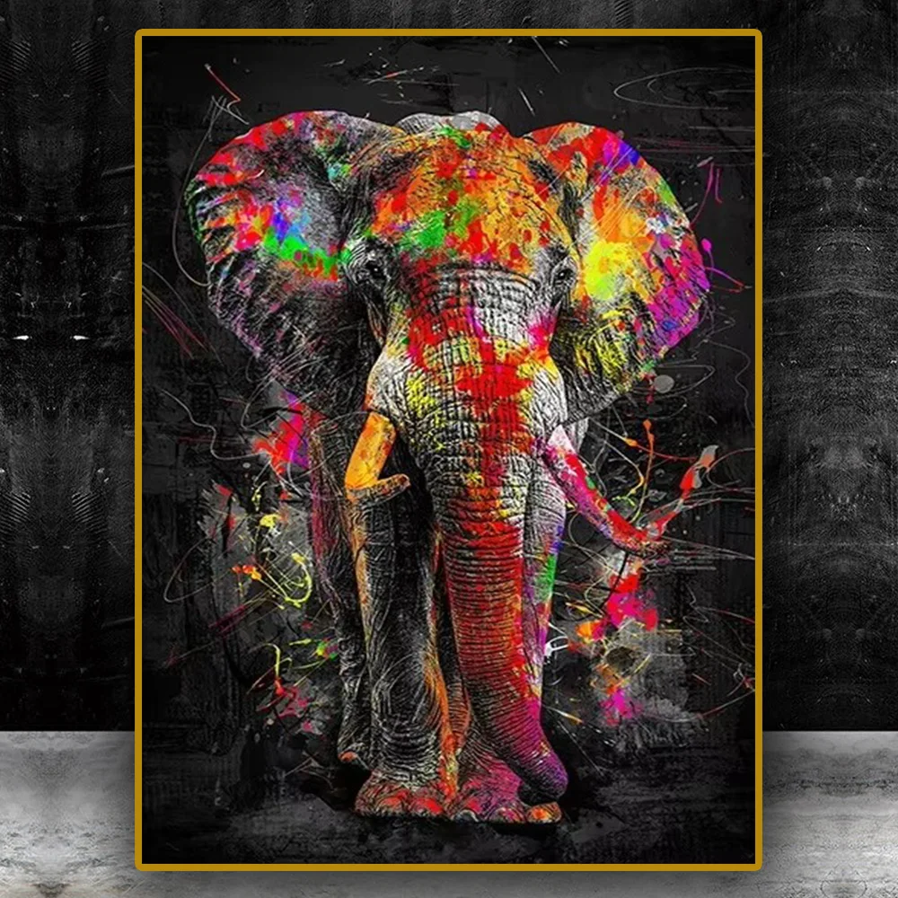 Impresión de póster de elefante moderno para dormitorio, sala de estar, decoración del hogar, pintura en lienzo de animales
