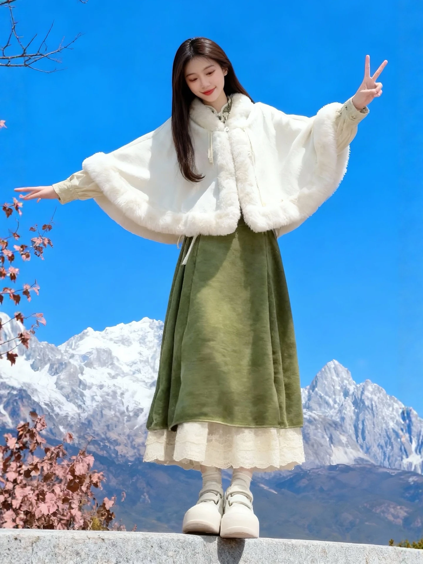 

Новый зимний модный комплект-двойка для женщин больших размеров: пальто и куртка в китайском стиле с воротником-хомутом, повседневная теплая верхняя одежда