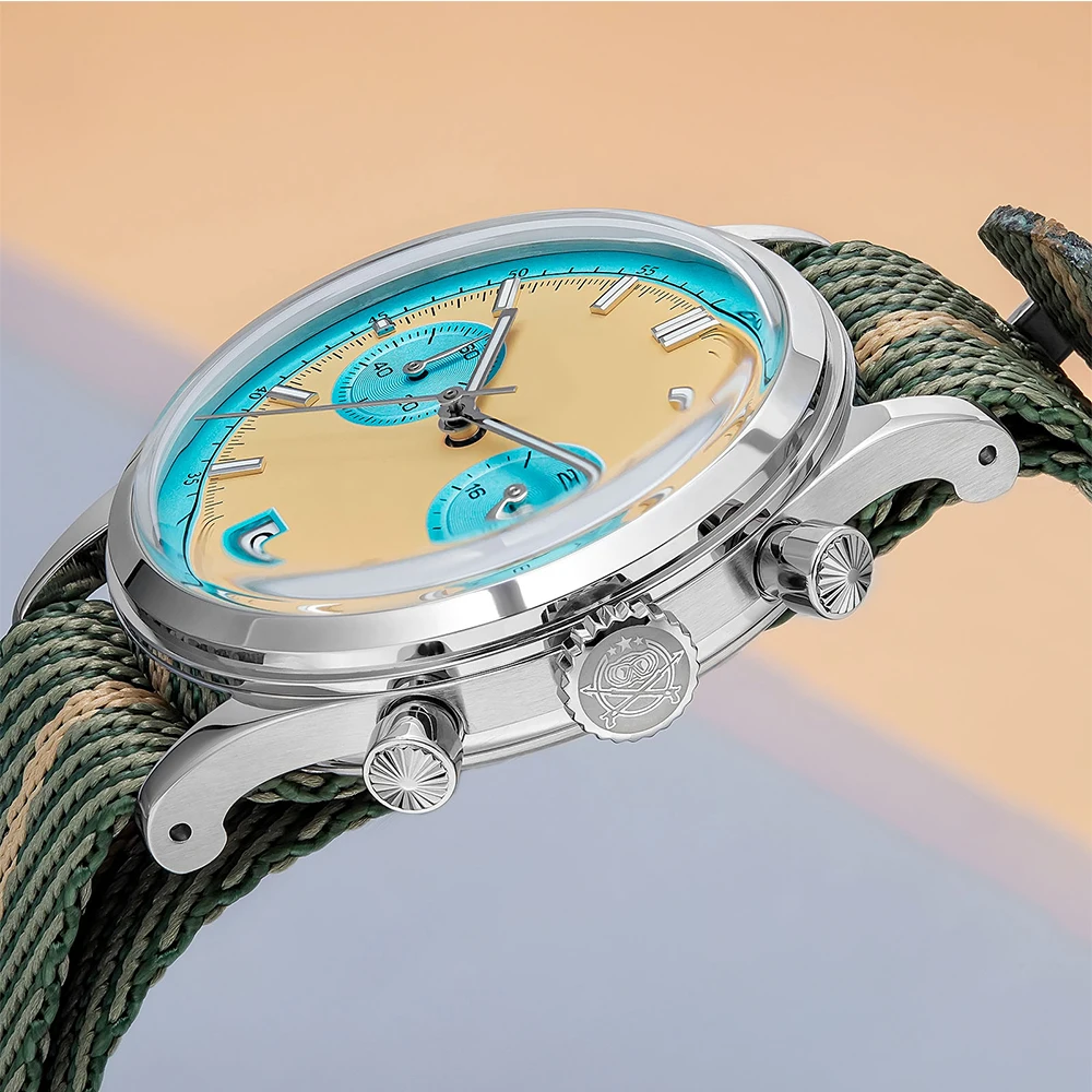 ADDIESDIVE New Quartz Watch Custom Logo Men Watch 38mm Luminous 100m Waterproof chronograph Wristwatch