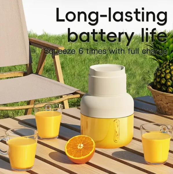 Praktischer Übungsentsafter, 2-Tassen-Abdeckungen, leicht zu reinigen und zu montieren, Zitruspresse mit hoher Saftrate.