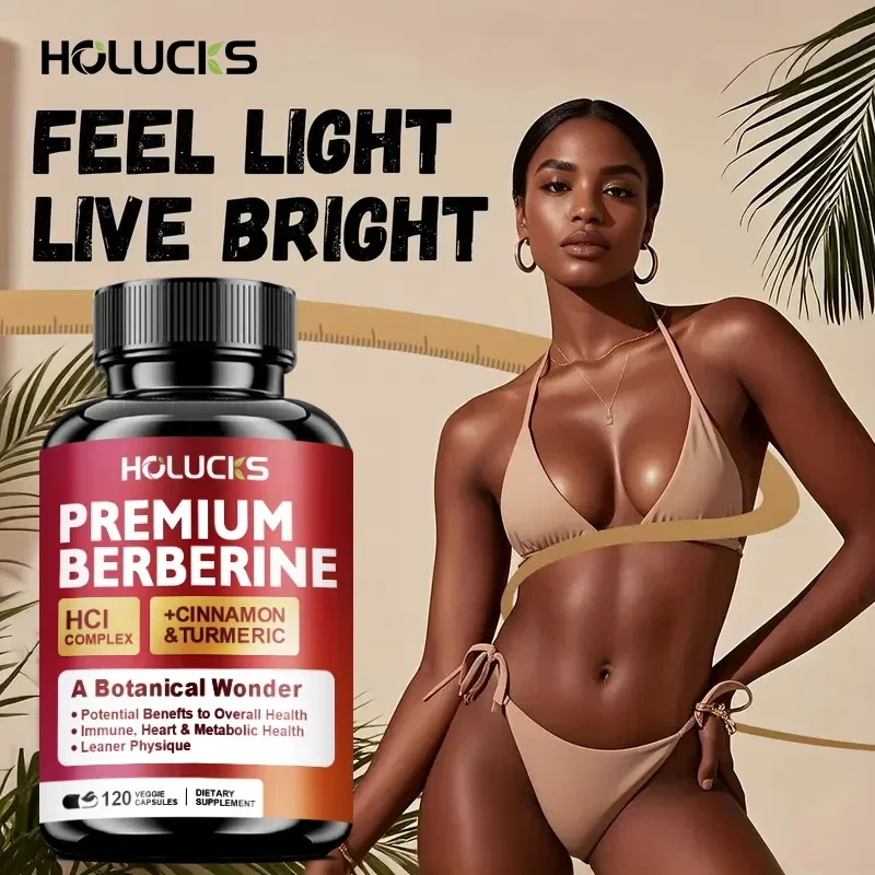 Holucks Premium Berberine HCl 1200 Mg Plus Canela de Ceilán Orgánica - Soporte para Sistema Inmunológico, Suplemento para Gestión de Pesas