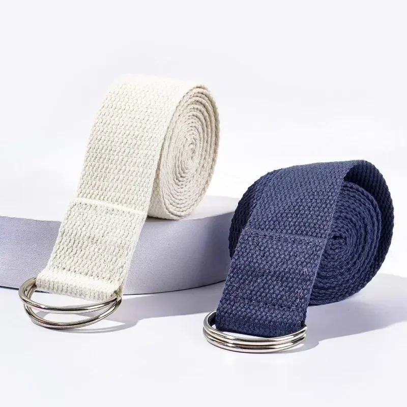 183x3.8cm Yoga Strap Cotton Exercise Yoga Belt Adjustable Woven Stretch D-Ring Buckle Fitness Stretching Bands Pilates Rope