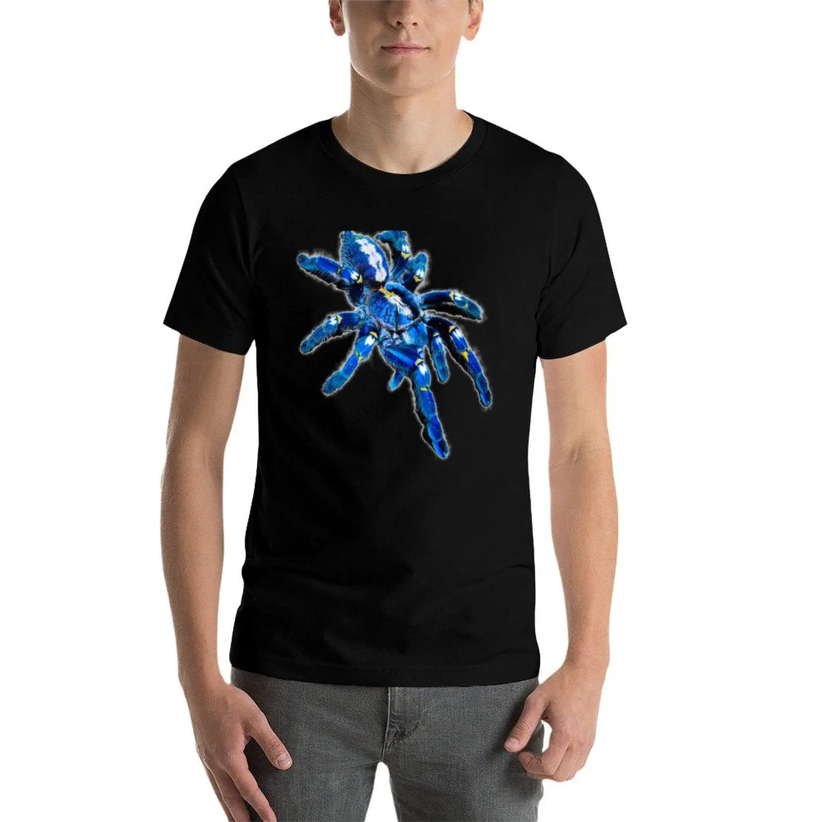 t-shirt-tarantula-blu-magliette-da-uomo-magliette-grafiche-in-cotone-per-maglietta-da-uomo