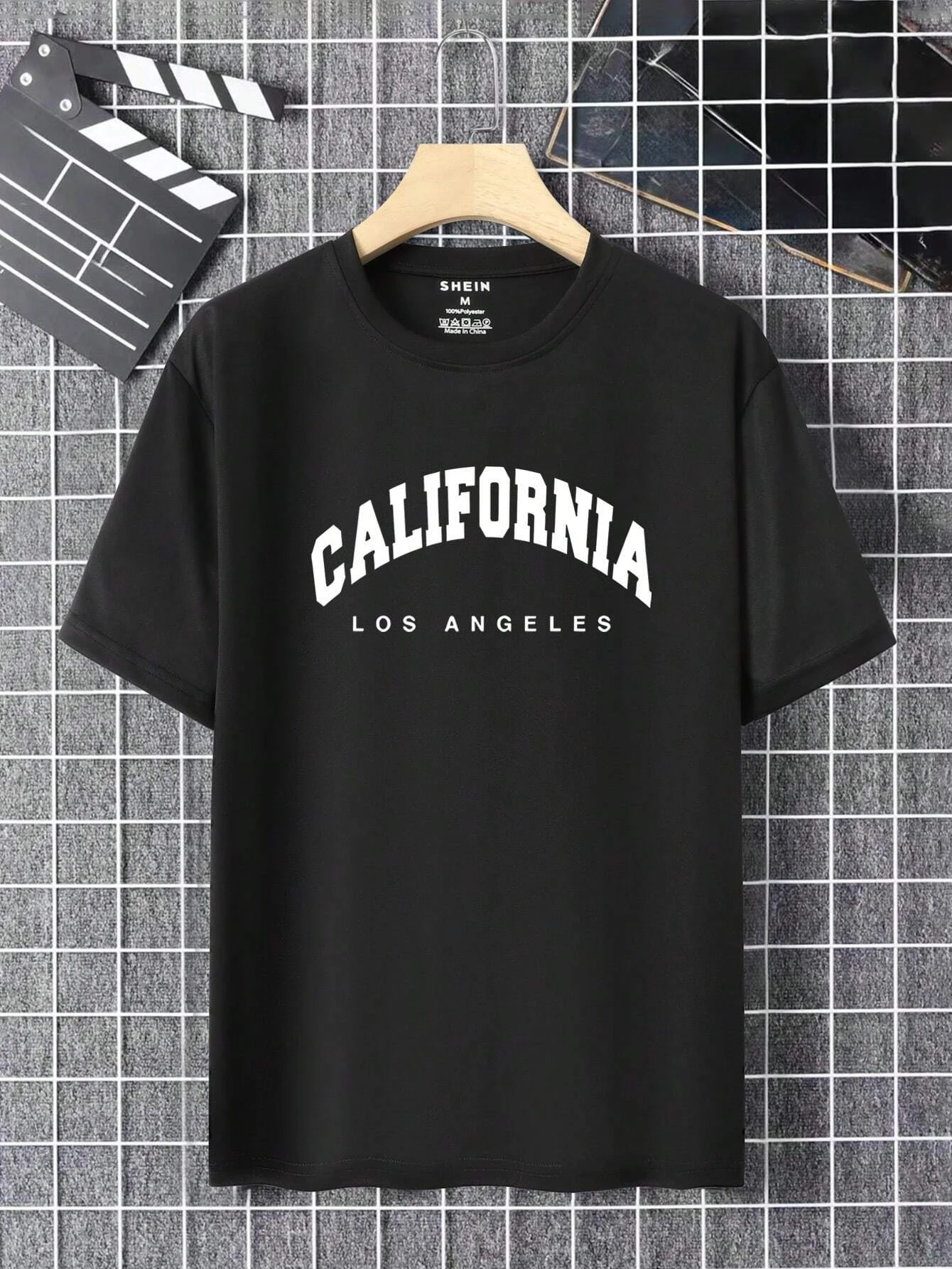 

California Alphabet Print T-Shirt Men's Summer Fashion Trend Crew Neck Short Sleeve Loose Comfortable Cotton Top Street Men's