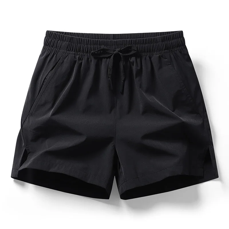 2026 new summer men's sports and leisure shorts with pockets, solid color, lightweight, suitable for jogging and beach wear
