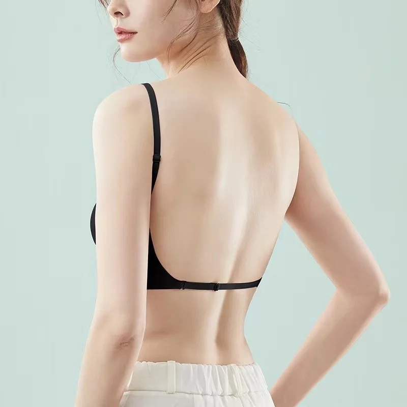 UType Beauty Back Underwear Female Summer Thin Vest Type Seamless Bare Back Invisible Wipe Wrapped Chest Bra