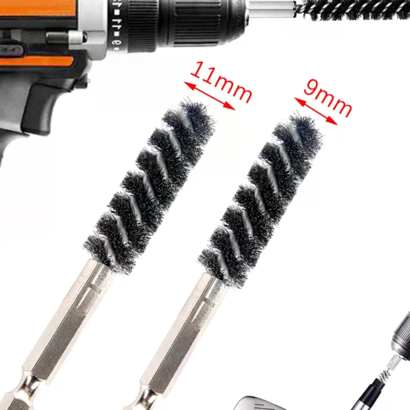 Golf Clubs Head Hosel Brush Electric Drill Wire Brush Hexagonal Rod Golf Iron Head Rust Remover Brush Golf Club Cleaning Polish