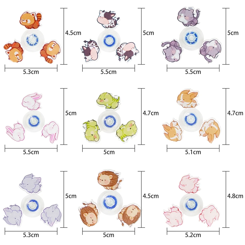 6 pièces créativité coloré Animal Lion vache Mini Fidget doigt Spinners bout des doigts en vrac aléatoire soulagement du Stress jouets sensoriels