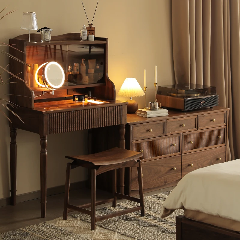 

Shilimu Chuanghai School retro dresser, chest, integrated makeup table, storage, small apartment at the end of the bed, retracta
