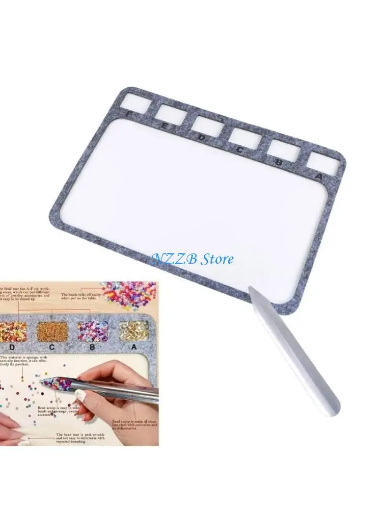 

T21F Practical Beading Mats with Alphabetical Scale Sturdy Felt Bead Boards 2Pcs