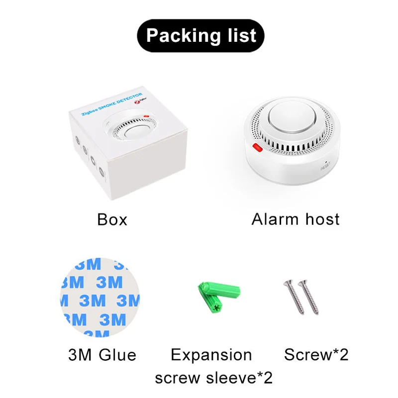 Tuya Zigbee 3,0 Rauch Sensor Küche Anti Feuer Sicherheit Schutz Detektor Intelligente Home Security Sound Alarm Smart Leben APP