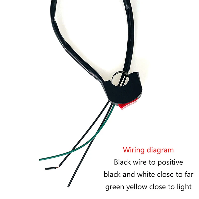 1 قطعة LED المصباح التبديل بعيدا بالقرب من ثلاثة خط دراجة نارية المقود التبديل زر القيادة مفتاح الإضاءة دراجة نارية زر التبديل #4