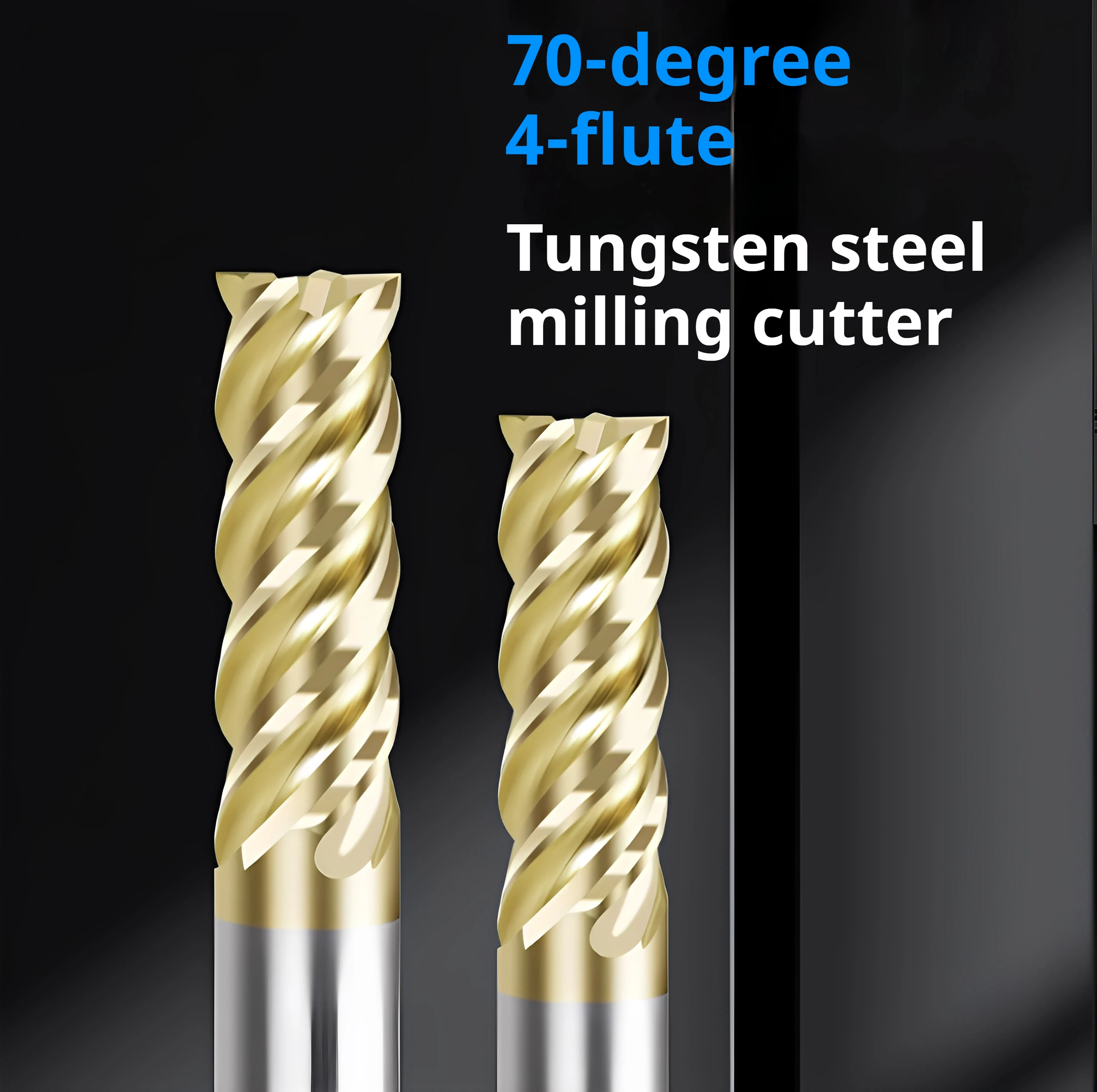 D4 D6 D10-D20 Tungsten Steel Milling Cutter with 4-Flutes Spiral Titanium Alloy Stainless Steel Alloy U Shaped Groove End Mill