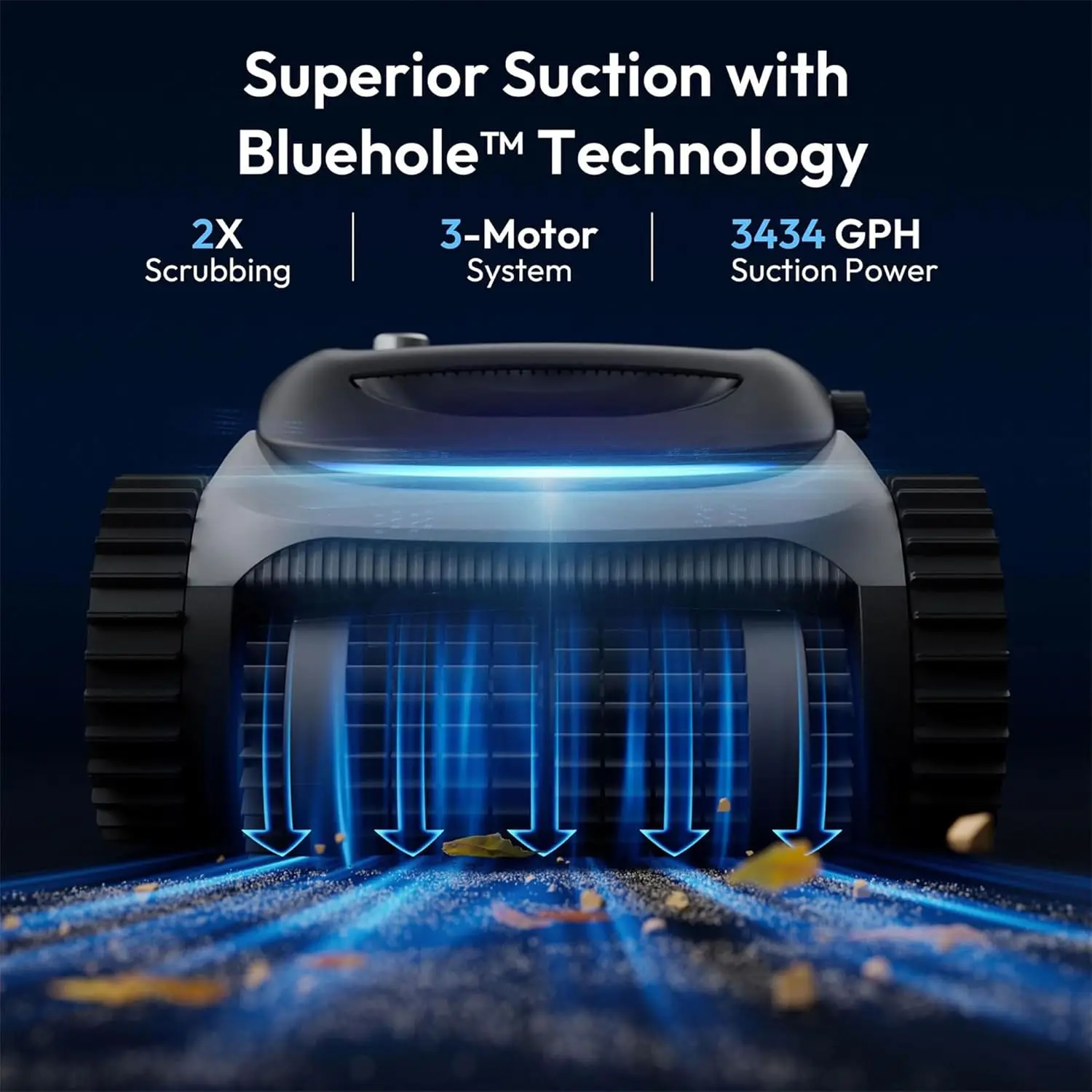 

700 C10E Pool Cleaner Robot, Cordless Pool Vacuum w/Superior Suction, Triple Motors, Smart Navigation,,Factory Direct Sales