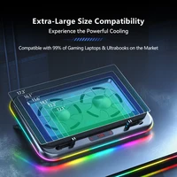 COOLCOLD RGB Laptop Cooling Pad, Gaming Laptop Cooler with Dual Powerful Turbofan, Fast Cooling Laptop 15.6-17inch Notebook - Image 6