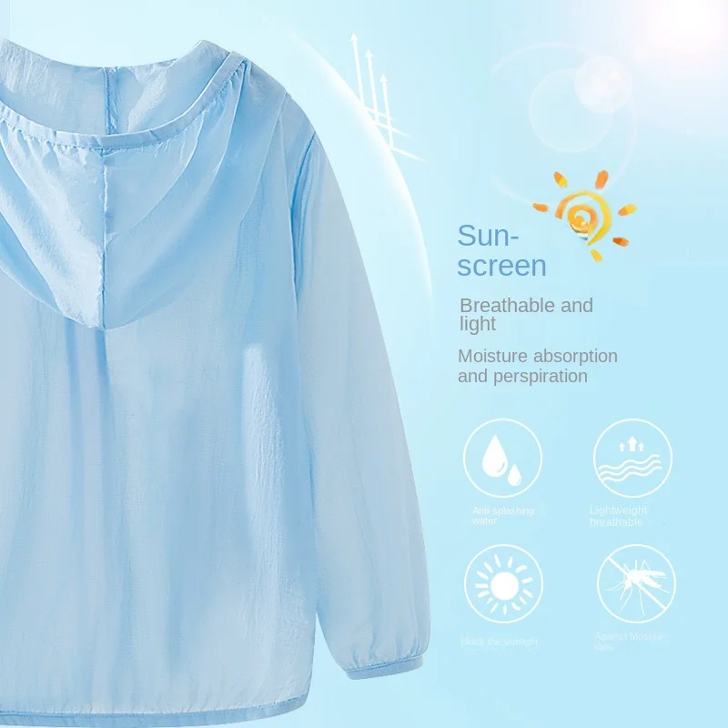 Disney Children\'s Sunscreen Clothing Girls Summer Thin UV 2024 New Breathable Sunscreen Functional Kids Skin Protection Coats