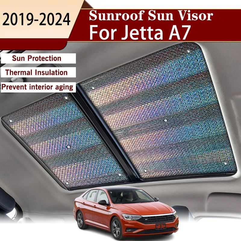 Car Sunroof Sunshade For Volkswagen VW Jetta Vento A7 2019-20 24 2021 2023 Accessories Roof Insulation Windscreen Sunscreen Heat