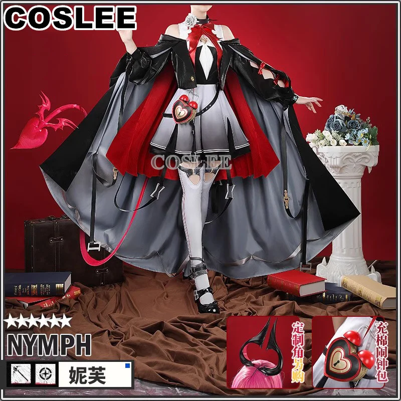 COSLEE Nymph Cosplay Costume Arknights Cos Game Suit Cool Uniform Dress Cloak Halloween Party Outfit For Women S-4XL Customized