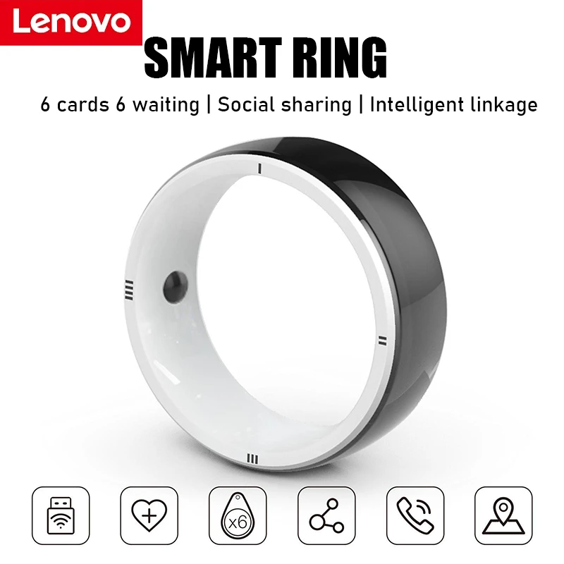 

Lenovo R5 Multifunctional Smart Ring 6 In1 Wearable Device 128GB Storage For Apple Android ICID Cards Health Positioning Rings