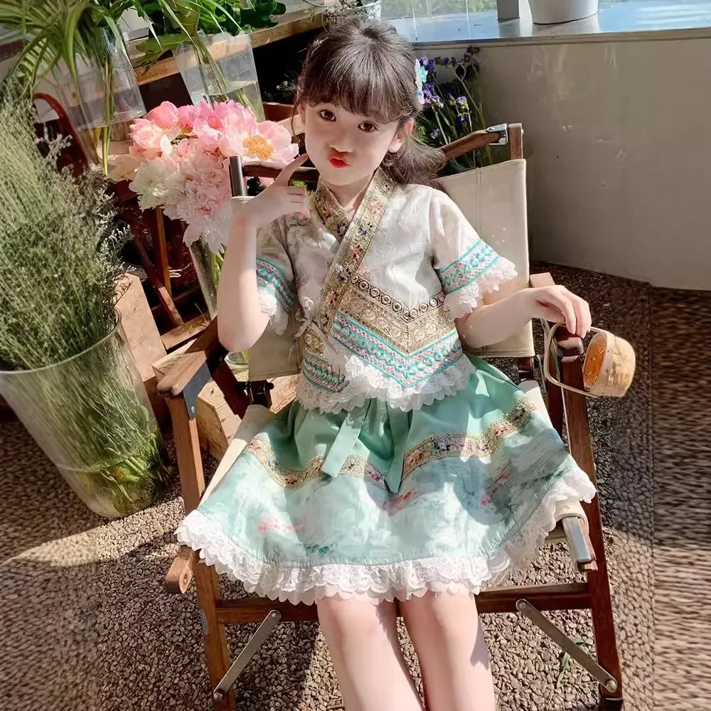 

Cosplay Costumes Cute Kids Clothes Girls Dress Children's Sets Children's Clothing Ethnic Style Stage Show Summer Dance Wear