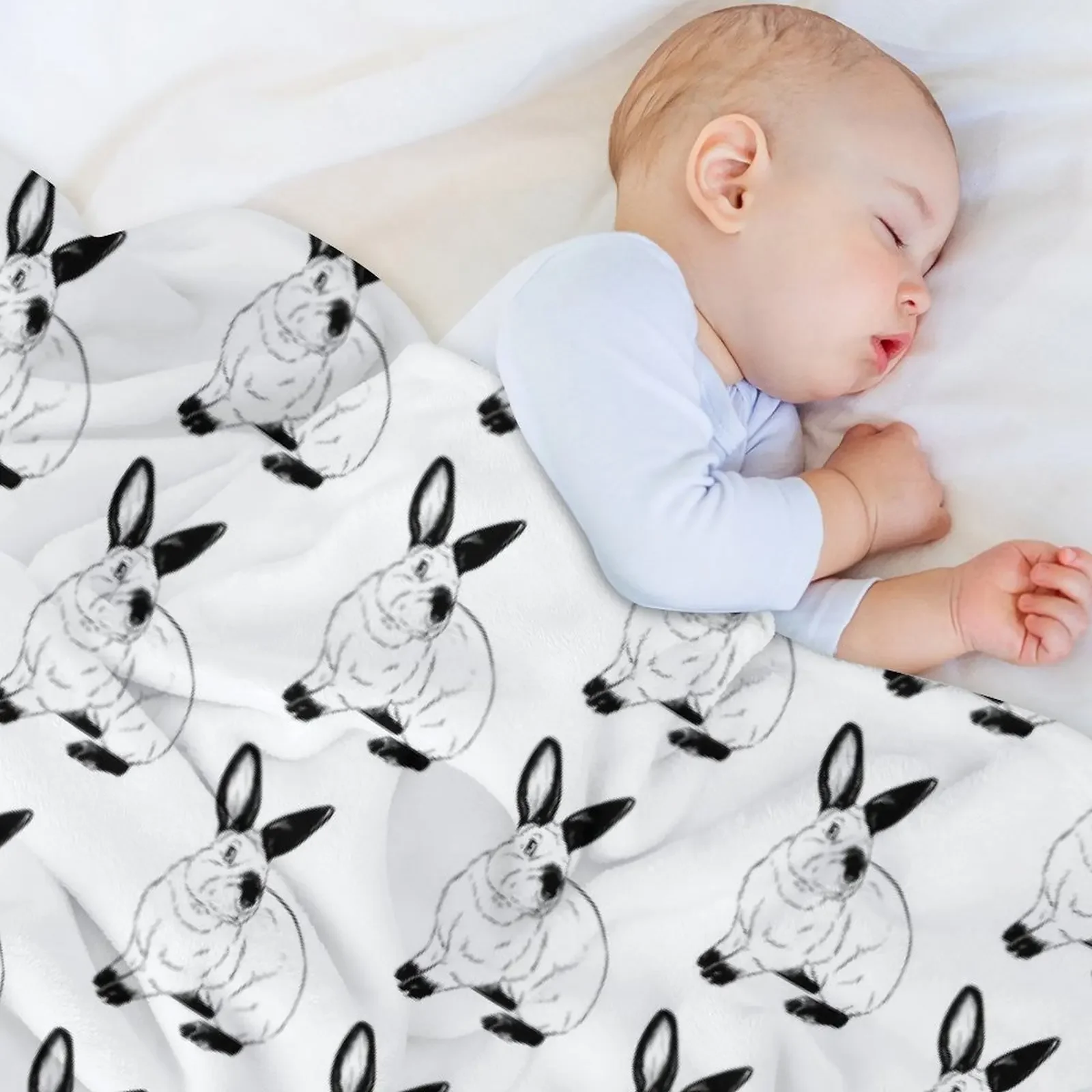 بطانية رمي أرنب كاليفورنيا أغطية سرير منقوشة مزخرفة بطانيات متعددة الأغراض #5