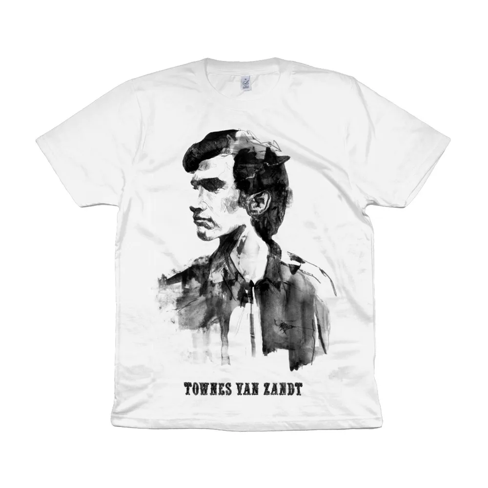 TOWNES VAN ZANDT - Portrait - Organic Shirt - Outlaw Country  Tees Cotton Luxury brand vintage oversized