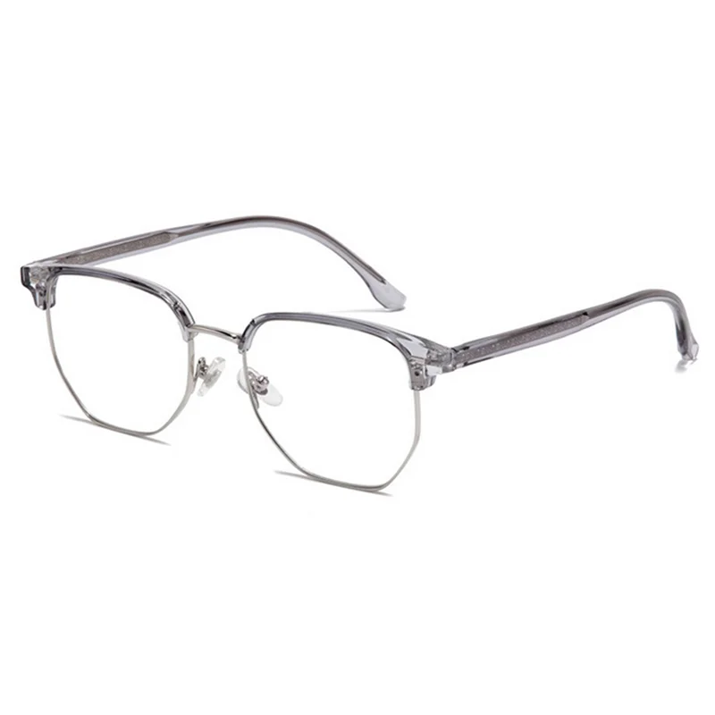 Fashionable Semi-rimless Eyeglasses Frames with TR90 Temples Short-sight Eyewear Diopter 0 -0.5 -0.75 -1.0 To -6.0