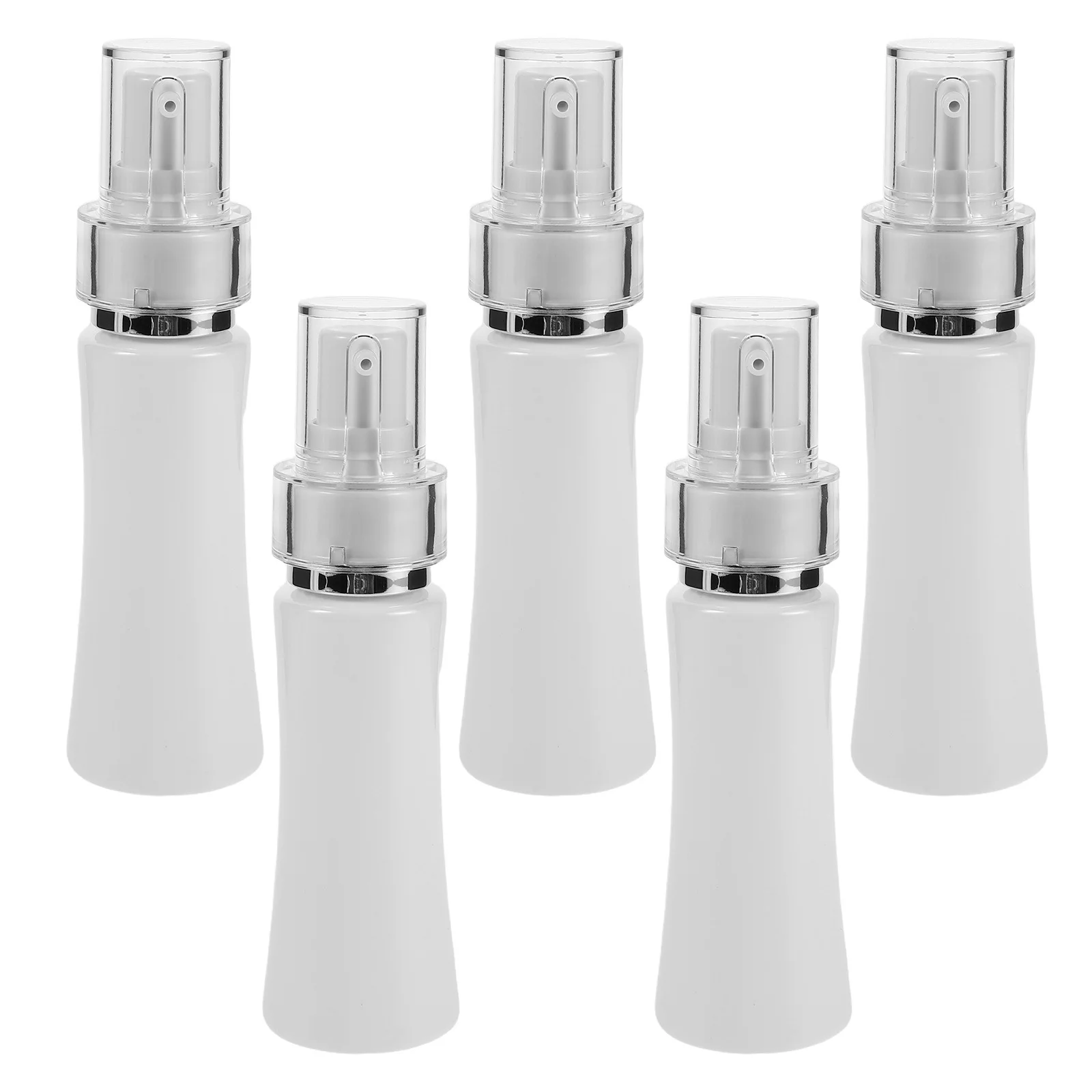 

5Pcs Lotion Dispenser Bottles Press Pump 60ml Capacity Sleek Waist Design Travel Toiletry Containers for Shampoo Conditioner